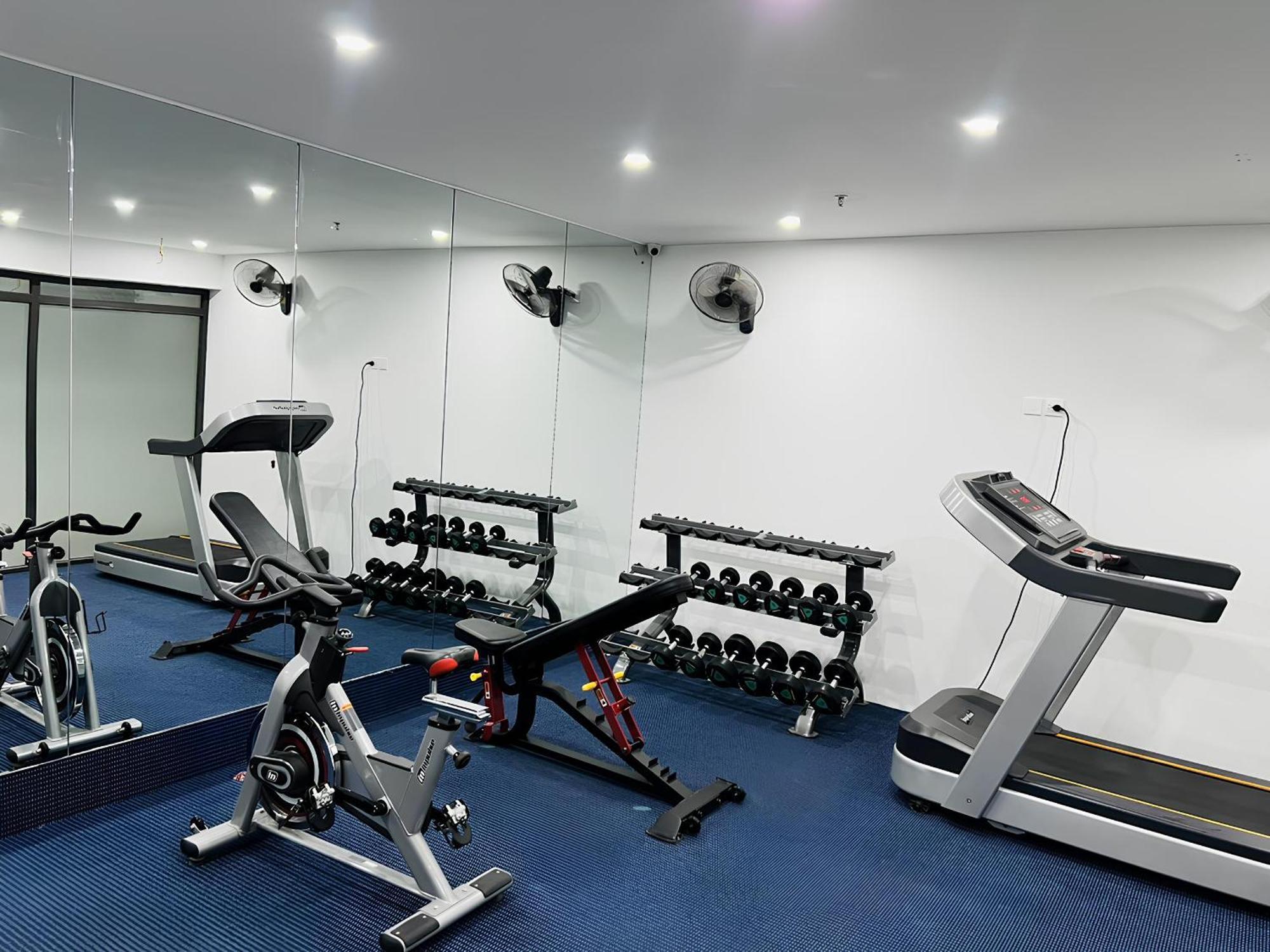 May De Ville Crown Hotel ฮานอย ภายนอก รูปภาพ A gym in a hotel